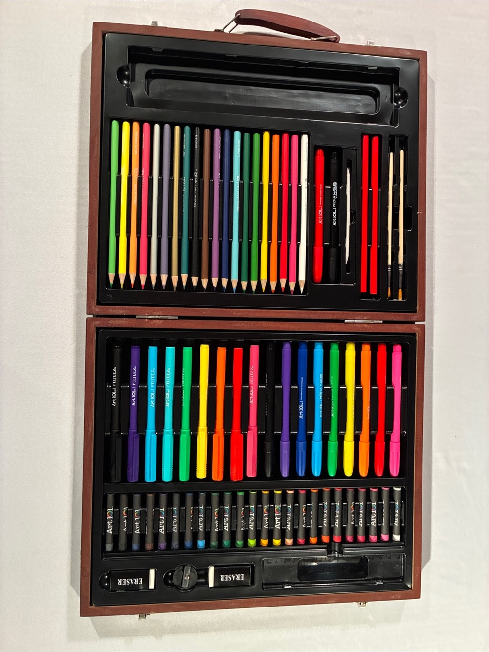 Premium Multicolor Art Set in Brown Case